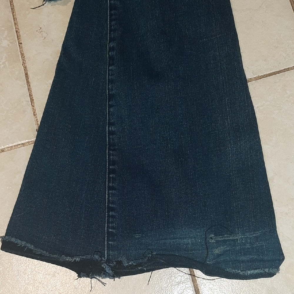 70'sThree🐦Bird🐦Nest Y2K☮HIPPIE Midnight Blue VINTAGE FLARE Jeans Sz XS/S - Picture 10 of 11